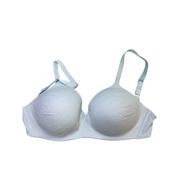 Wacoal How Perfect Wire Free T-Shirt Bra 852189 Light Blue 34D NWOT Soft Stretch - Picture 5 of 8